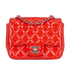Mini Square Classic Flap, &pound;3,100, Handbags, Red, Patent Leather, Front view